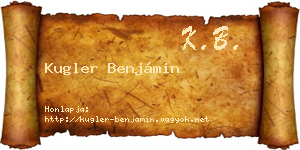 Kugler Benjámin névjegykártya