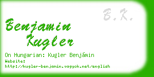 benjamin kugler business card